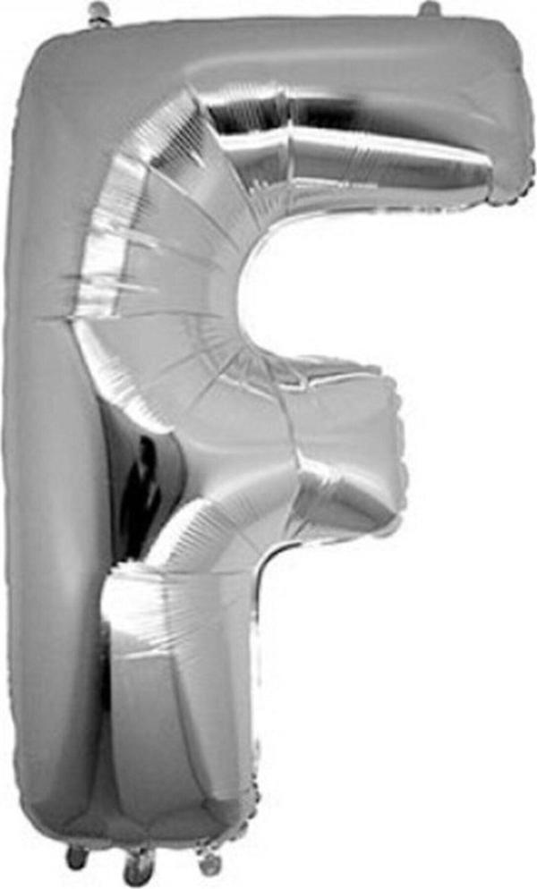 EveFix F (Silver) Harf Folyo Balon - 90 Cm - Gümüş Folyo Harf Balon - Image 1