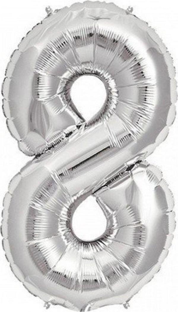 EveFix Gümüş Folyo Balon 8 Rakamı - Image 1