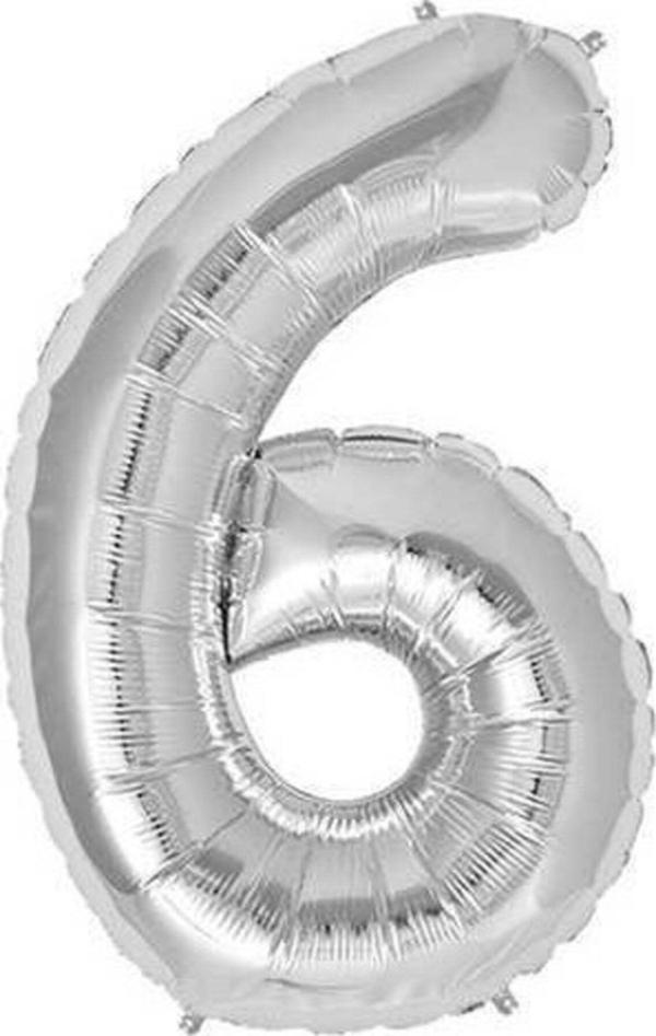 EveFix Gümüş Folyo Balon Sayılı Helyum Balon 100 Cm Dev Boy 6 - Image 1