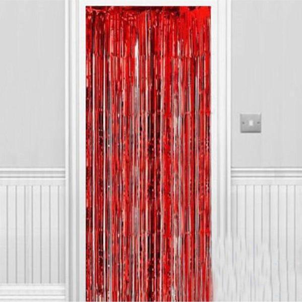 EveFix Işıltılı Duvar Ve Kapı Perdesi Kırmızı 90X200 Cm - Image 1