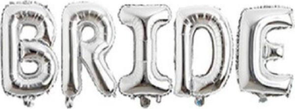 EveFix Gümüş Renkli Bride Folyo Balon Seti - Image 1