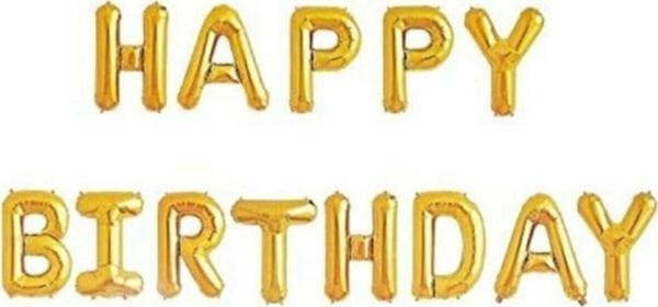 EveFix Happy Bırthday Altın Renk Folyo Balon - Image 1