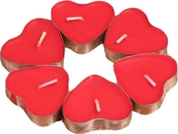 EveFix Kırmızı Kalpli 25 Adet Tea Lights Mum - Image 1