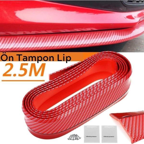 EveFix Kırmızı Renkli 2,5 Metre Araba Oto Ön Tampon Koruyucu Kauçuk - Image 1