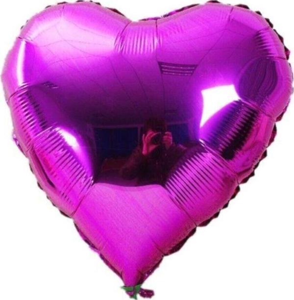 EveFix Kalp Balon Folyo Fuşya 60 Cm 24 Inç - Image 1