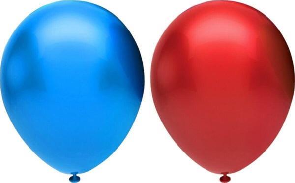 EveFix Metalik Balon Seti 40’Lı, 2 Renk X 20, Mavi, Kırmızı. Helyum Uyumlu - Image 1