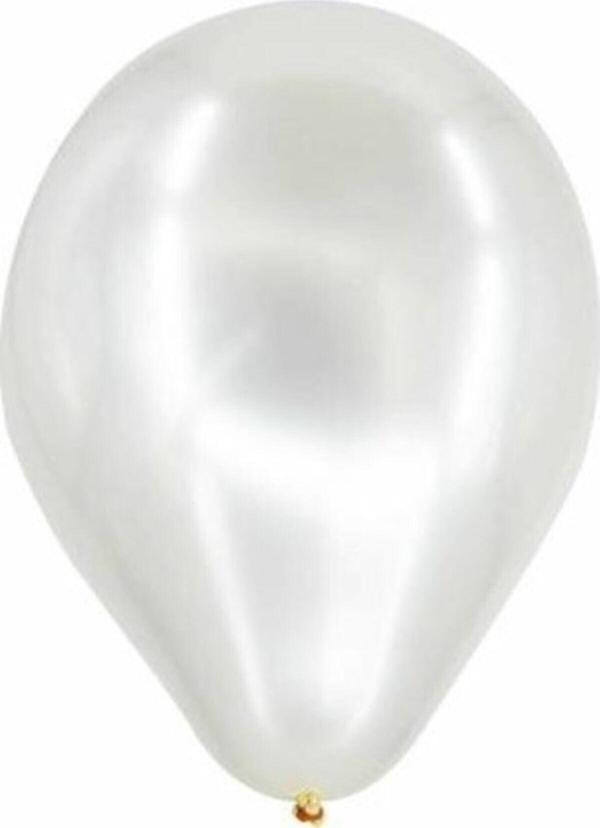 EveFix Metalik Beyaz Latex Balon (50 Adet) - Image 1