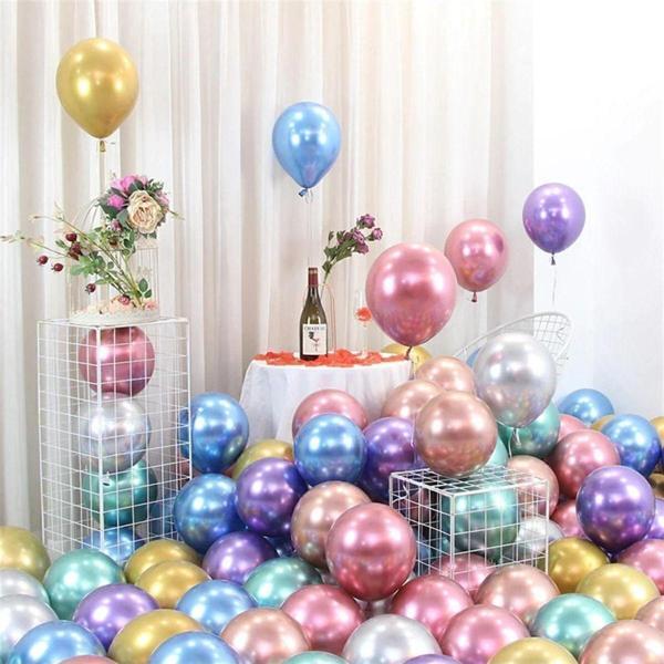 EveFix Krom Balon 20 Adet -Gümüş-Altın-Pempe-Mavi - Image 1