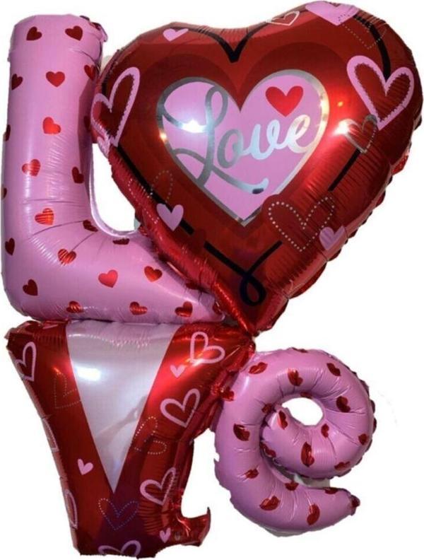 EveFix Love Yazılı Folyo Balon - 5 Adet - Image 1