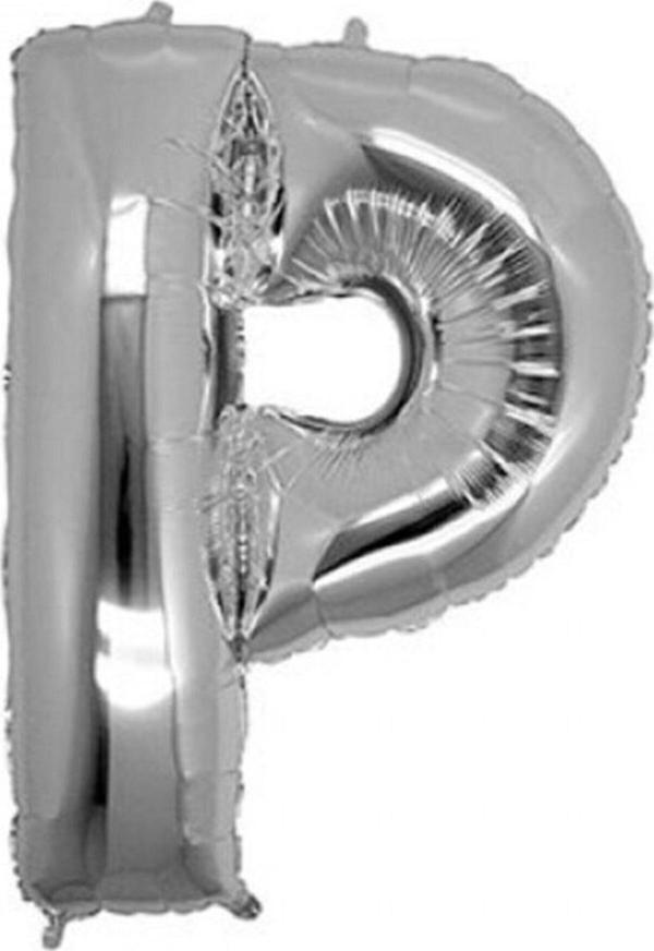 EveFix P (Silver) Harf Folyo Balon - 90 Cm - Gümüş Folyo Harf Balon - Image 1