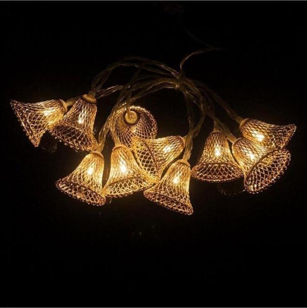 EveFix Parti Ve Özel Gün Dekorasyonu Çan Şeklinde Metal Şerit Led Işık - Image 1
