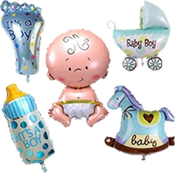 EveFix Mavi Baby Shower 5 Li Folyo Balon Seti - Image 1