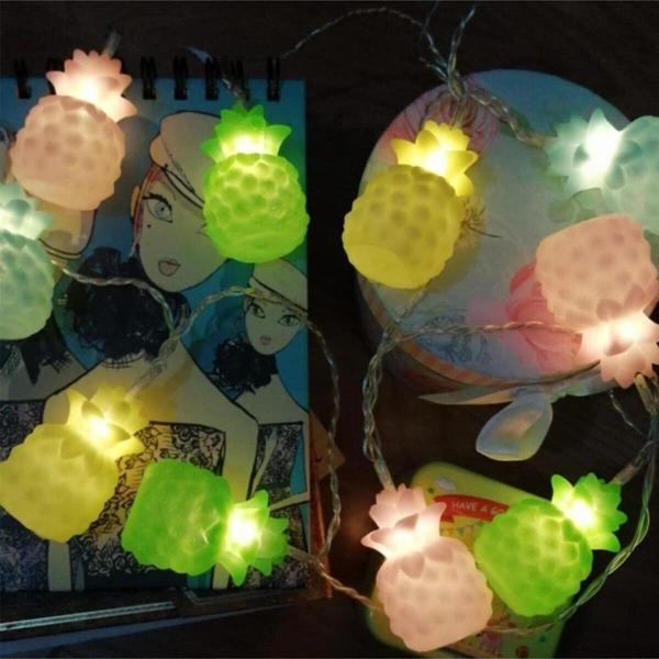EveFix Karışık Renk Dekoratif Ananas Dolama 10’Lu Şerit Led Işık - Image 1