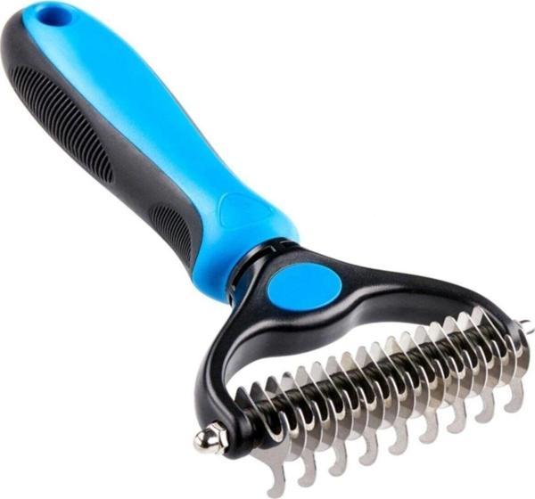 EveFix Plastik Saplı Metal Kedi Köpek Bakım Kıtık Tüy Topak Açıcı Tarak - Image 1