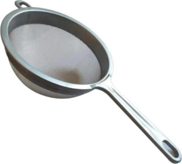 EveFix Plastik Saplı Paslanmaz Çelik Süzgeç - Gri - 17 Cm - Image 1