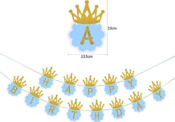 EveFix Simli Happy Birthday Flama Dekor 3 Metre Mavi Renk - Image 1