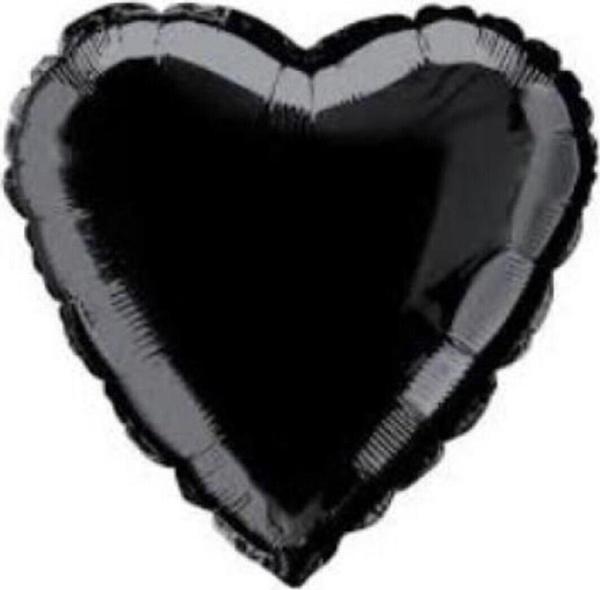 EveFix Siyah Kalp Folyo Balon 45Cm - Image 1