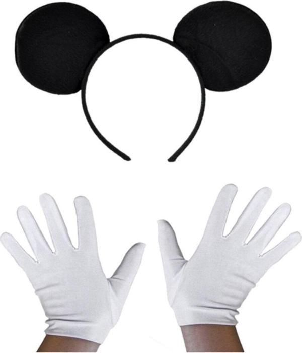 EveFix Siyah Mickey Mouse Tacı Ve Beyaz Eldiven Seti - Image 1