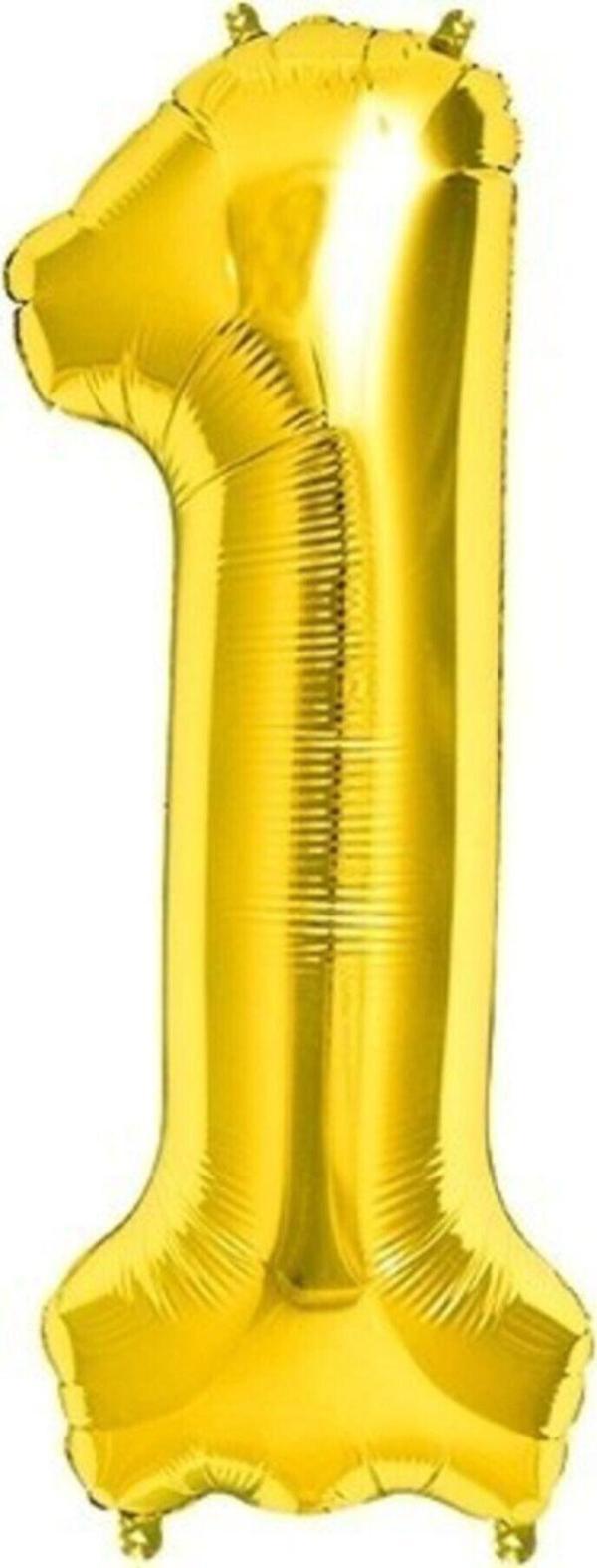 EveFix Rakam Folyo Balon 1 Rakamı Büyük Boy Balon Altın Sarısı /Dore 100Cm - Image 1
