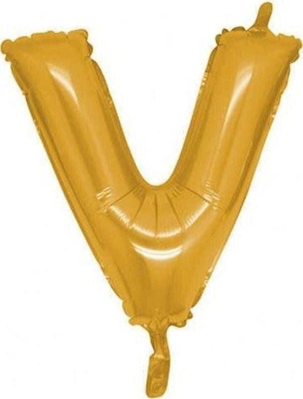 EveFix V Folyo Balon Gold 100 Cm Helyum Balon Uçan Balon - Image 1
