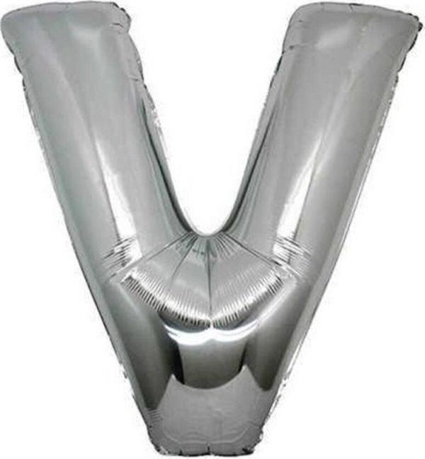 EveFix V Folyo Balon Gümüş 100 Cm Helyum Balon Uçan Balon - Image 1