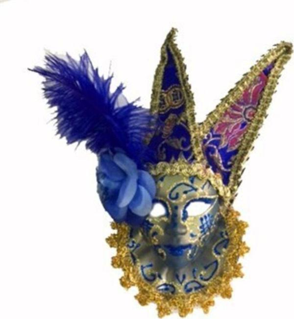 EveFix Tüylü Dekoratif Seramaik Maske Mavi Renk - Image 1