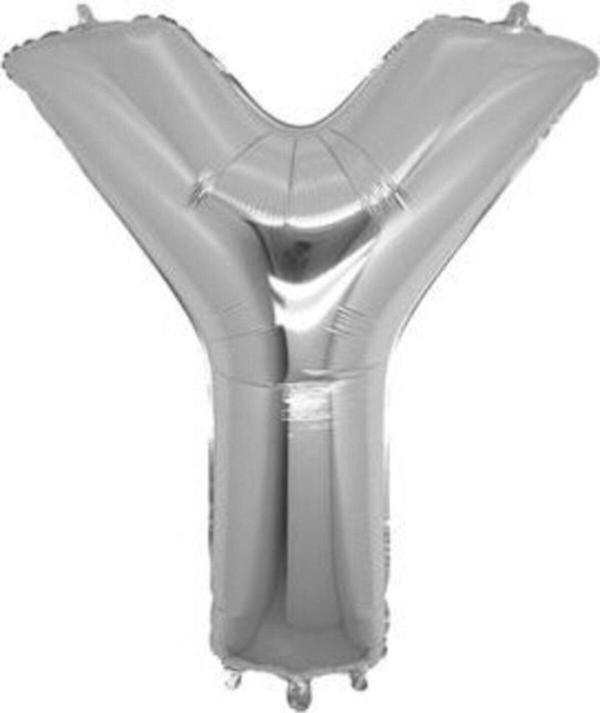 EveFix Y Harfi 100 Cm 40Inc Folyo Balon Gümüş Parti Denizim - Image 1
