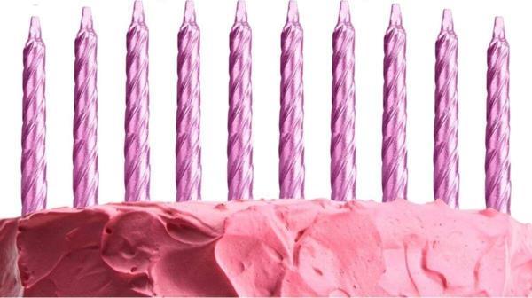EveFix Rose Pembe Renk Doğum Günü Evlilik Yıldönümü Pasta Mumları 10 Adet - Image 1