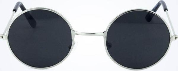 EveFix Yuvarlak Cam John Lennon Tarzı Gümüş Çerçeveli Siyah Gözlük - Image 1