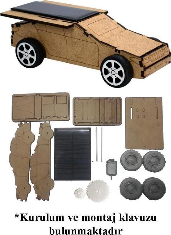 Güneş Enerjili Araba Yapım Seti 1 Paket Güneş Paneli Motor Çark Dişli Şaft Deney Seti Solar Enerjili Araba - Image 1