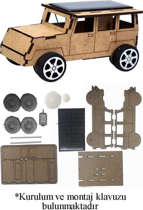 Güneş Enerjili Jeep Yapım Seti 1 Paket Güneş Paneli Motor Çark Dişli Şaft Deney Seti Solar Enerjili Jeep - Image 1