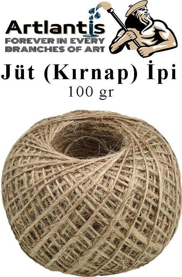 Jüt İpi Kırnap 100 Metre 1 Adet Mumlu Kırnap İplik Jüt İp Kendir İp Süs Naturel Doğal İplik Hasır İplik Çuval İp - Image 1