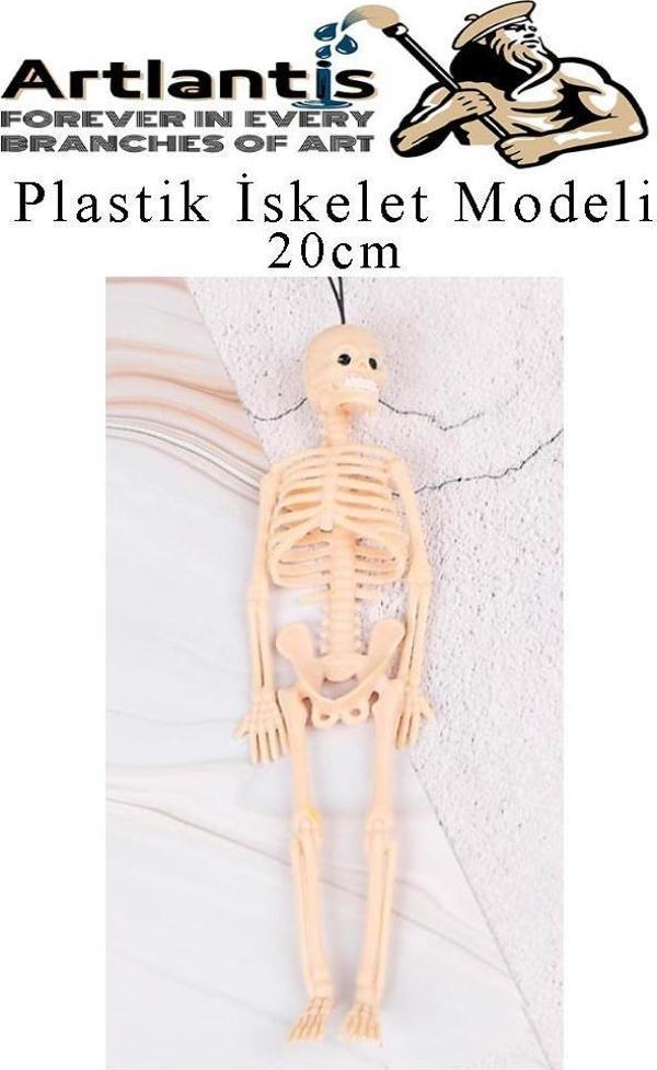 Plastik İskelet Modeli 20 cm 1 Adet Plastik İnsan İsket Modeli Silikon İskelet Deneyi Araba Süsü - Image 1