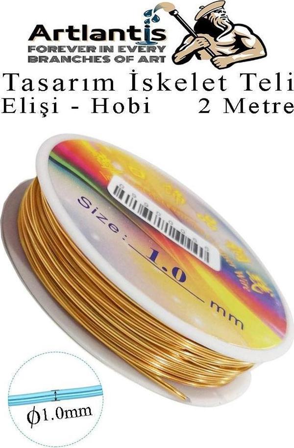 Renkli Tel Tasarım İskelet Teli 1.0mm 2 Metre 1 Adet Elişi Hobi El Sanatı Kararmaz Tel Makara Okul Deney Okul Sınıf - Image 1