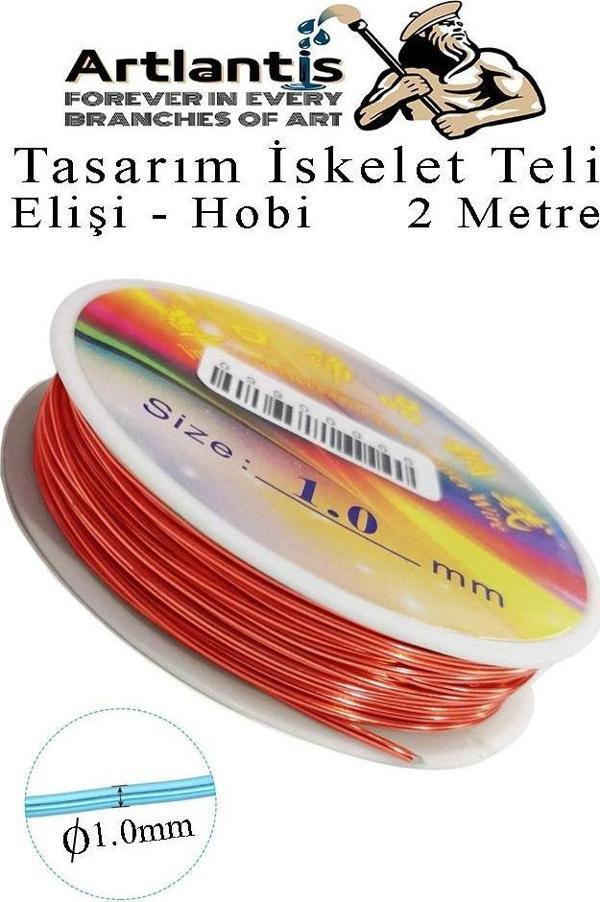 Renkli Tel Tasarım İskelet Teli 1.0mm 2 Metre 1 Adet Elişi Hobi El Sanatı Kararmaz Tel Makara Okul Deney Okul Sınıf - Image 1