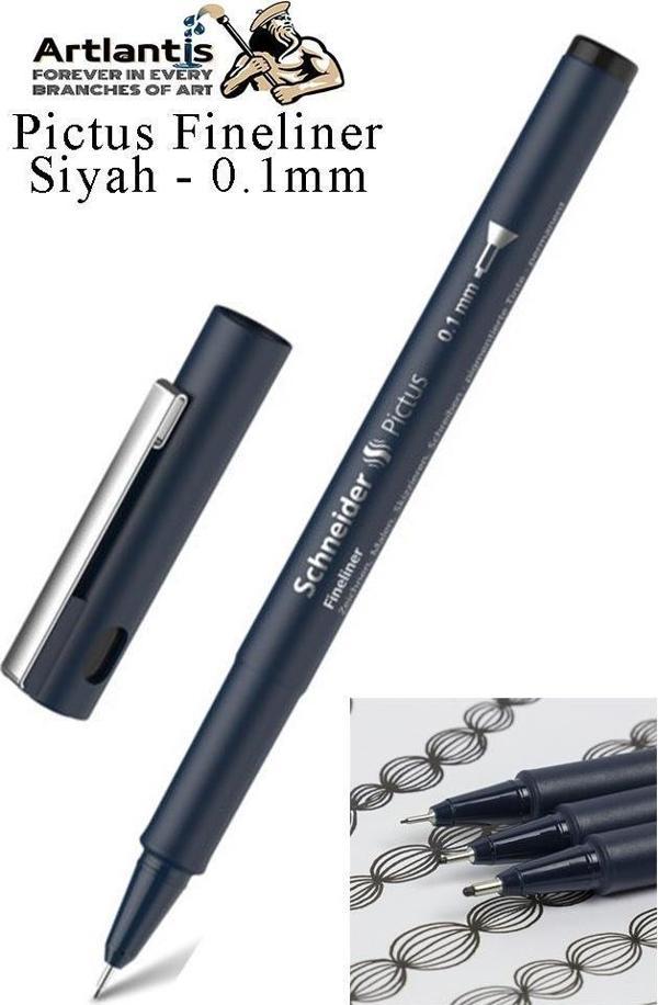 Teknik Çizim Kalemi Siyah Pictus 1 Adet Schneider Pictus Siyah Fineliner Moda Tasarım Eskiz ve Güzel Sanatlar Kalemi - Image 1