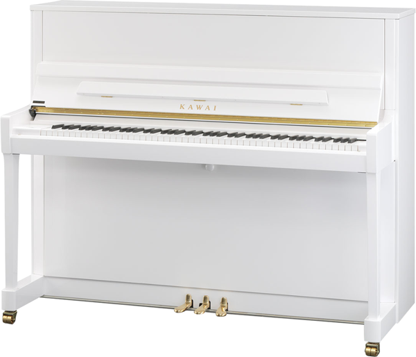 KAWAI K-300 WH/P  122 CM Parlak Beyaz Duvar Piyanosu - Image 1