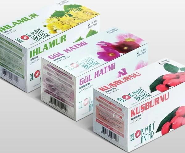 Ihlamur, Gül Hatmi, Kuşburnu Çayı 20 'Li Süzen Poşet 3lü set - Image 1
