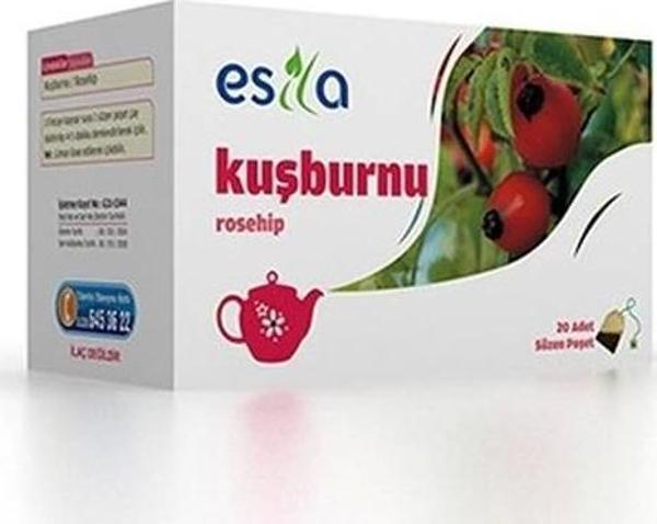 Esila Kuşburnu Bitki Süzen Poşet Çay 20 x 2 G - Image 1