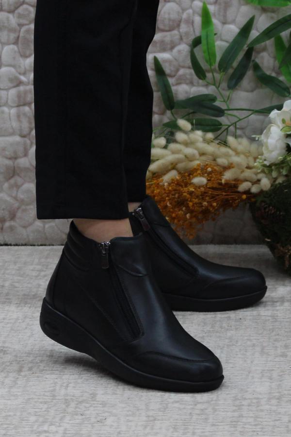 Mehmet Mete 2004 Ortopedik Yumuşak Rahat Hakiki Deri Kadın Bot - Image 1