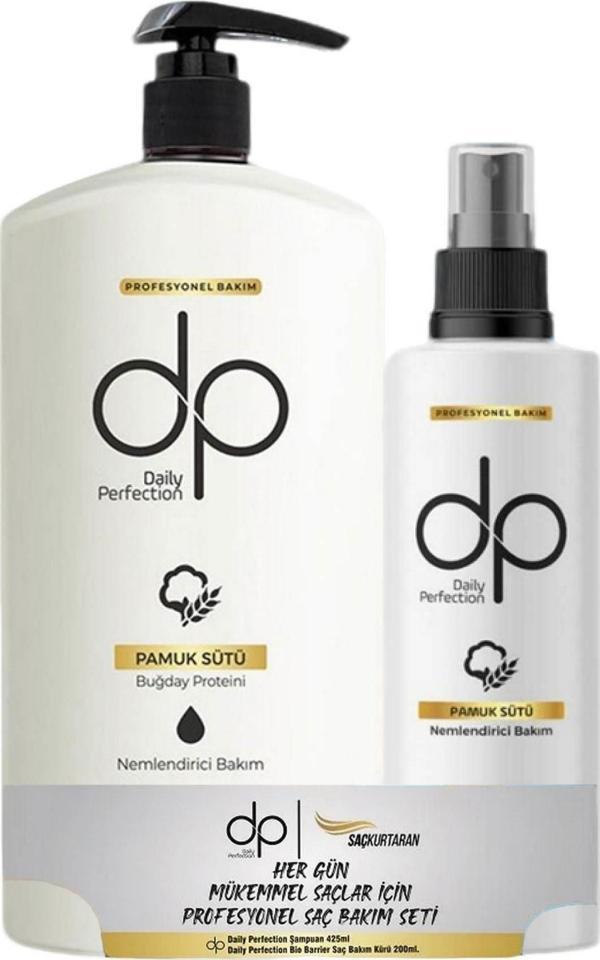 DP Tuzsuz Şampuan Pamuk Sütü ve Buğday Proteini 425 Ml + 180 Ml Durulanmayan Sıvı Saç Kremi - Image 1