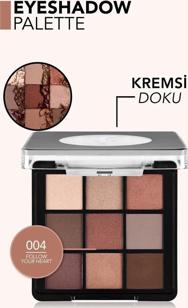Flormar Mat & Işıltılı Kremsi Far Paleti - Eye Shadow Palette - 004 Follow Your Heart- 8682536048460 - Image 1