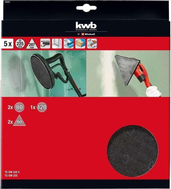KWB 491005 Duvar Zımpara Kağıdı 225 MM 5li Paket - Image 1