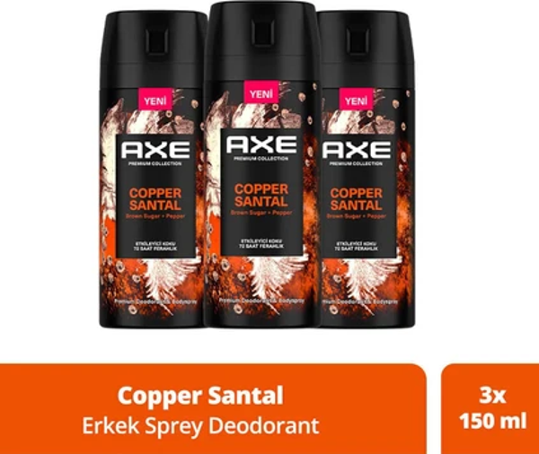 Axe Erkek Deodorant Copper Santal 150 ml x 3 Adet - Image 1