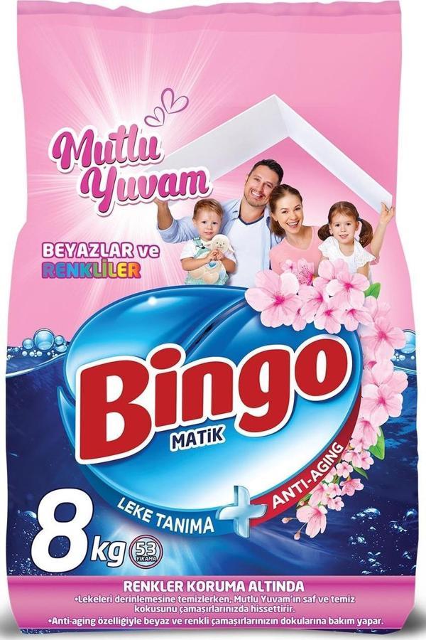 Bingo Matik Mutlu Yuvam Renkli ve Beyazlar Toz Çamaşır Deterjanı 8 kgg - Image 1