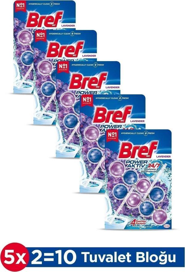 Bref Power Aktiv Katı Klozet Blok Lavanta 2 li x 5 Adet - Image 1