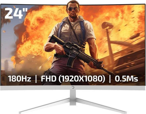 Gamepower Vivid T40 24'' 1800R Curved Rgb Beyaz 180Hz 0.5ms Fhd Va Panel 2X2W Speaker Gaming Monitör - Image 1