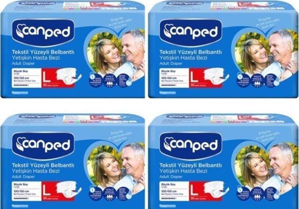 Canped Belbantlı Tekstil Yüzeyli Hasta Bezi Büyük Boy Large 120 li - Image 1