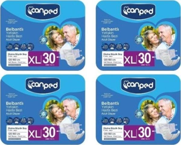 Canped Belbantlı Tekstil Yüzeyli Hasta Bezi Extra Büyük Boy L 120 li - Image 1