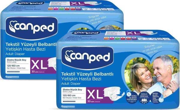 Canped Belbantlı Tekstil Yüzeyli Hasta Bezi Extra Büyük Boy Large 60lı - Image 1
